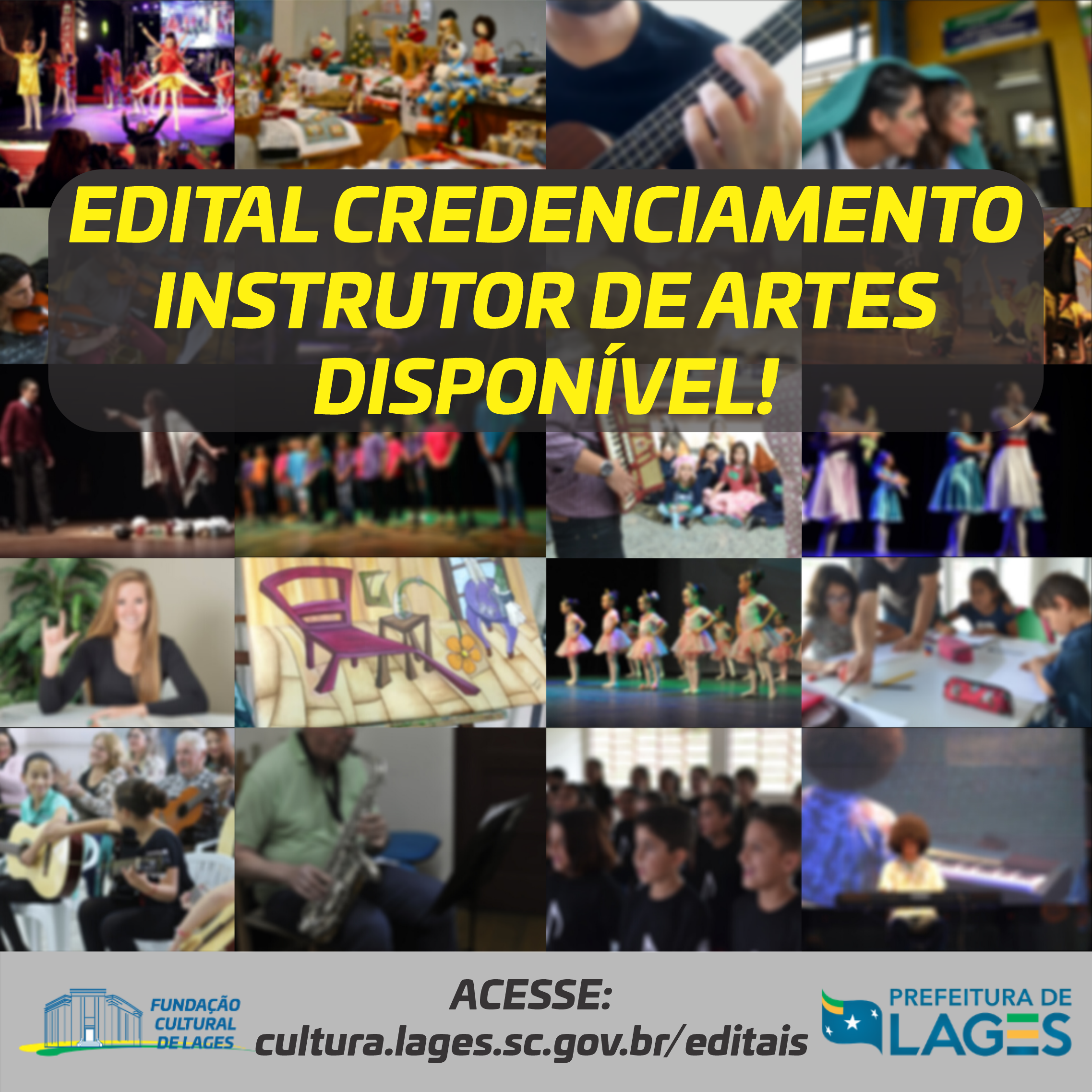 Prefeitura de Lages disponibiliza edital de credenciamento para instrutor de artes da Fundação Cultural de Lages (FCL)