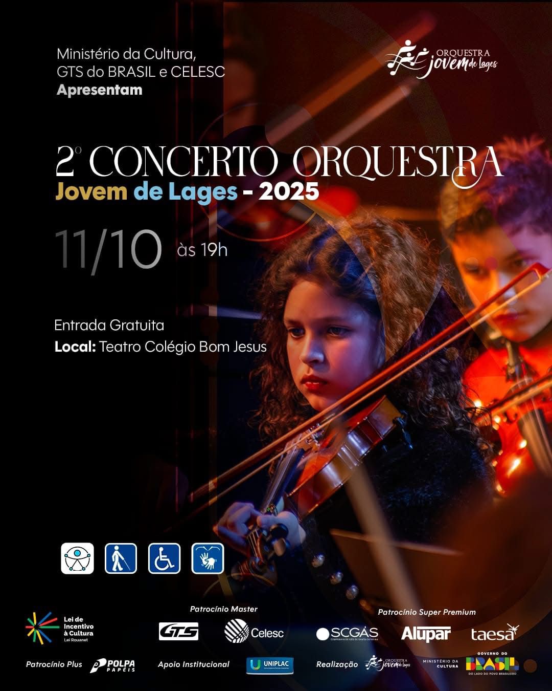 Orquestra Jovem de Lages realiza concerto gratuito neste sábado