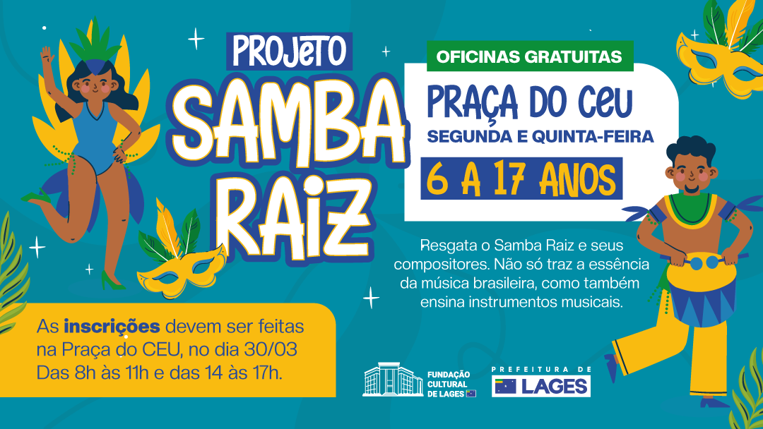 Escola de Artes Elionir Camargo Martins disponibiliza oficinas gratuitas de Samba Raiz
