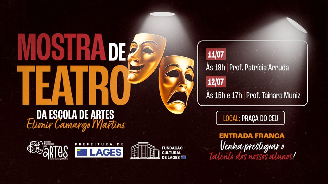 Praça do CEU recebe Mostra de Teatro da Escola de Artes Elionir Camargo Martins neste fim de semana